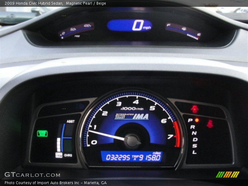 Magnetic Pearl / Beige 2009 Honda Civic Hybrid Sedan