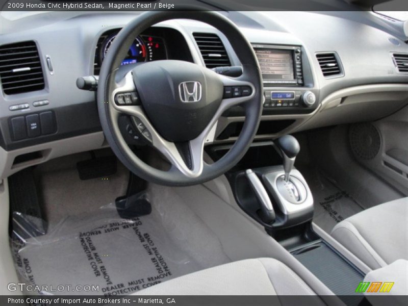 Magnetic Pearl / Beige 2009 Honda Civic Hybrid Sedan