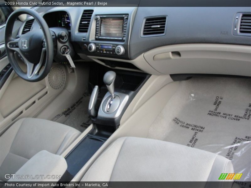Magnetic Pearl / Beige 2009 Honda Civic Hybrid Sedan