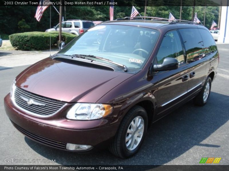 Deep Molten Red Pearl / Taupe 2003 Chrysler Town & Country LXi