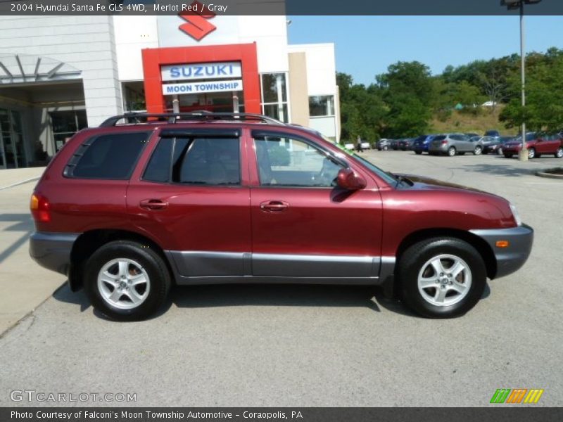 Merlot Red / Gray 2004 Hyundai Santa Fe GLS 4WD
