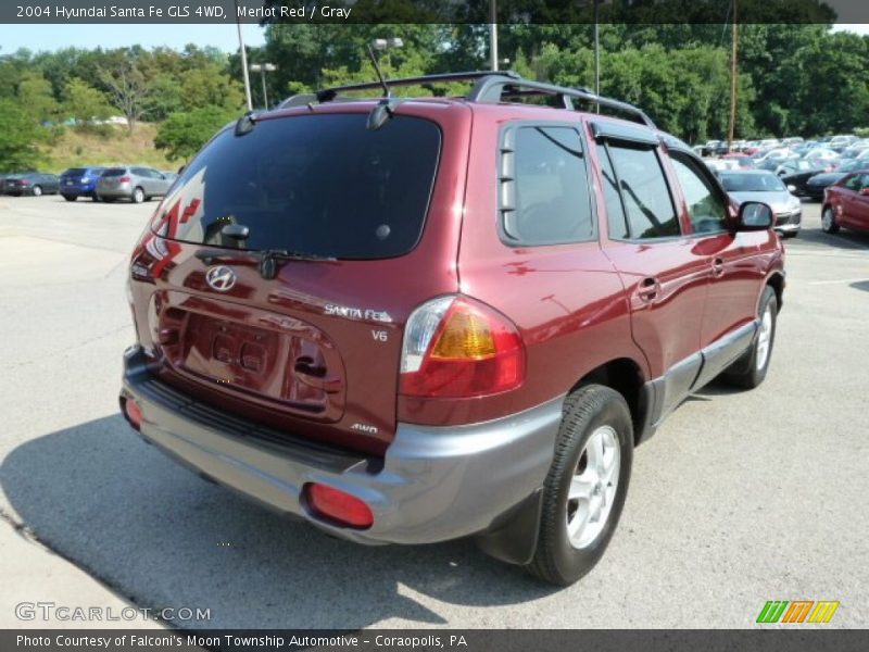 Merlot Red / Gray 2004 Hyundai Santa Fe GLS 4WD