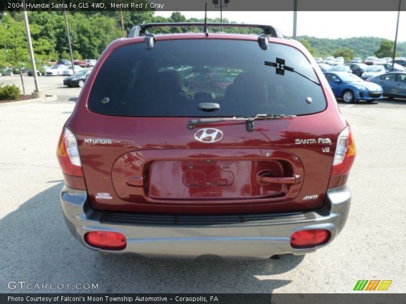 Merlot Red / Gray 2004 Hyundai Santa Fe GLS 4WD