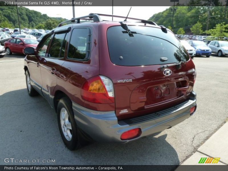 Merlot Red / Gray 2004 Hyundai Santa Fe GLS 4WD