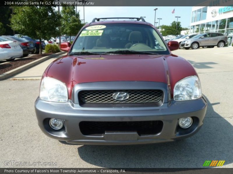 Merlot Red / Gray 2004 Hyundai Santa Fe GLS 4WD