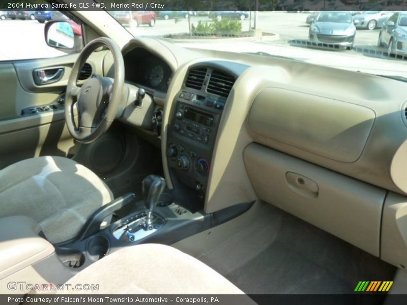 Merlot Red / Gray 2004 Hyundai Santa Fe GLS 4WD