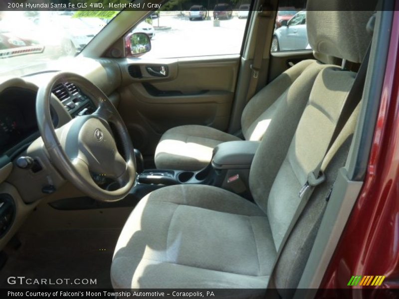 Merlot Red / Gray 2004 Hyundai Santa Fe GLS 4WD