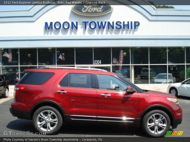 Ruby Red Metallic / Charcoal Black 2013 Ford Explorer Limited EcoBoost