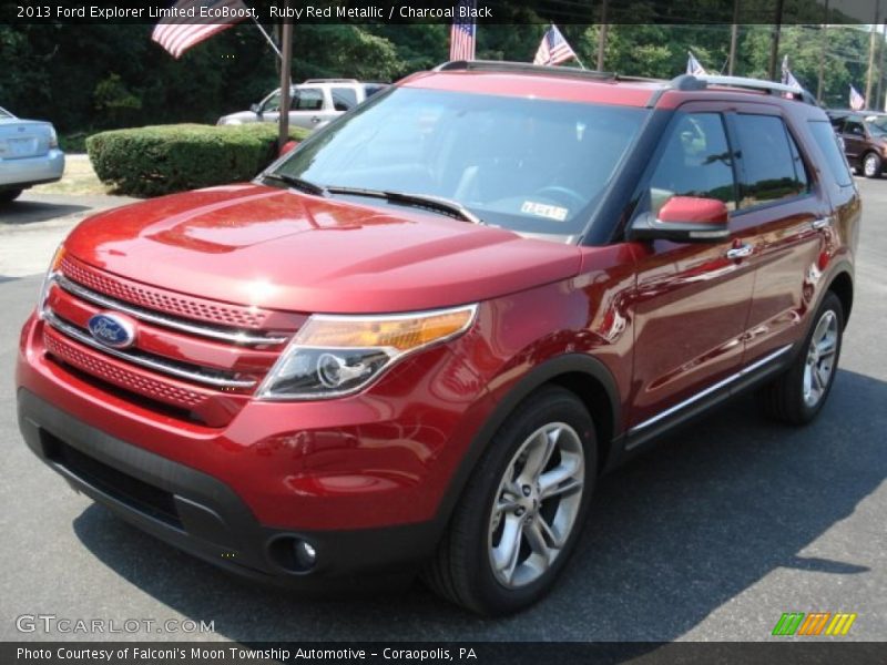 Ruby Red Metallic / Charcoal Black 2013 Ford Explorer Limited EcoBoost