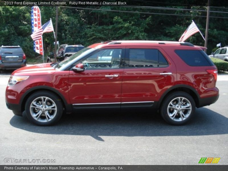 Ruby Red Metallic / Charcoal Black 2013 Ford Explorer Limited EcoBoost