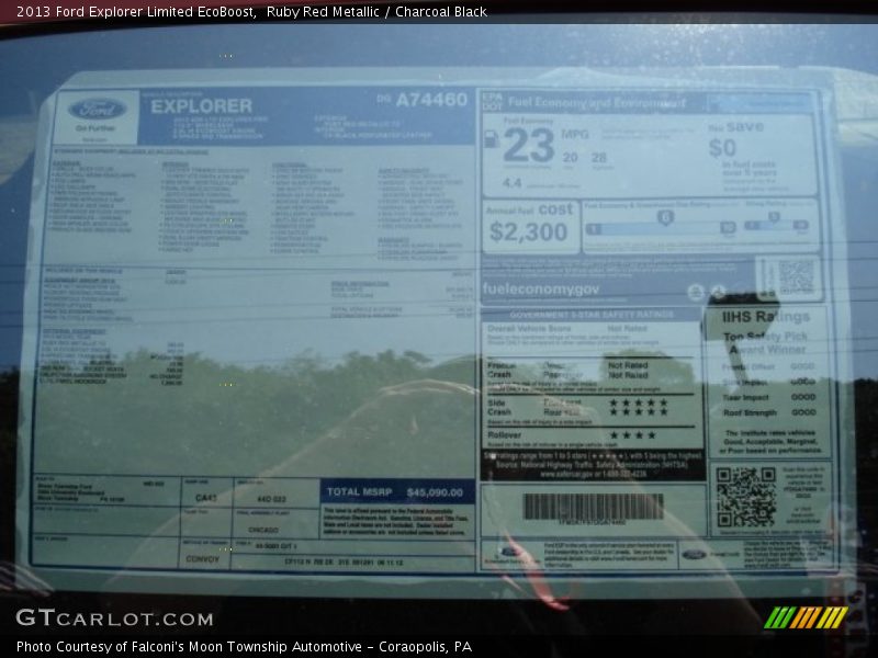  2013 Explorer Limited EcoBoost Window Sticker