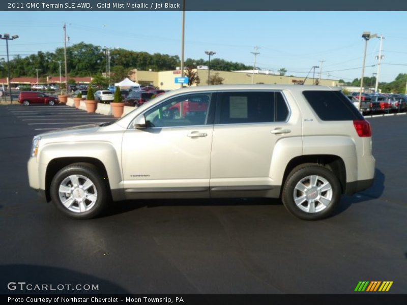 Gold Mist Metallic / Jet Black 2011 GMC Terrain SLE AWD