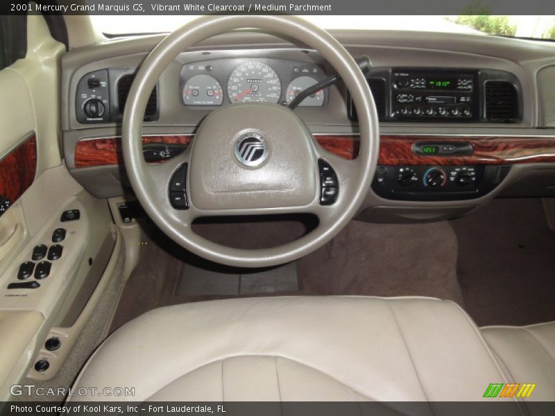 Vibrant White Clearcoat / Medium Parchment 2001 Mercury Grand Marquis GS