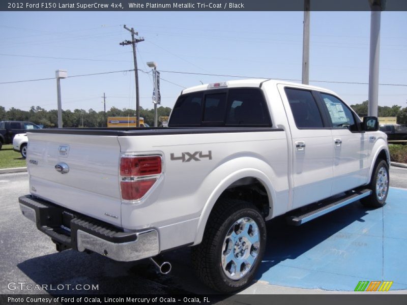 White Platinum Metallic Tri-Coat / Black 2012 Ford F150 Lariat SuperCrew 4x4