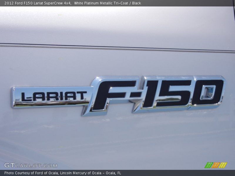 White Platinum Metallic Tri-Coat / Black 2012 Ford F150 Lariat SuperCrew 4x4