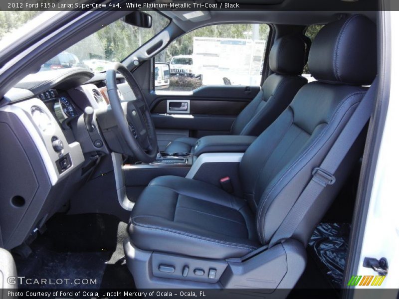White Platinum Metallic Tri-Coat / Black 2012 Ford F150 Lariat SuperCrew 4x4