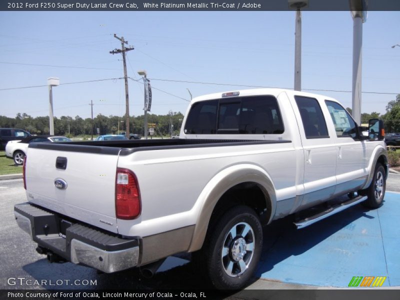 White Platinum Metallic Tri-Coat / Adobe 2012 Ford F250 Super Duty Lariat Crew Cab