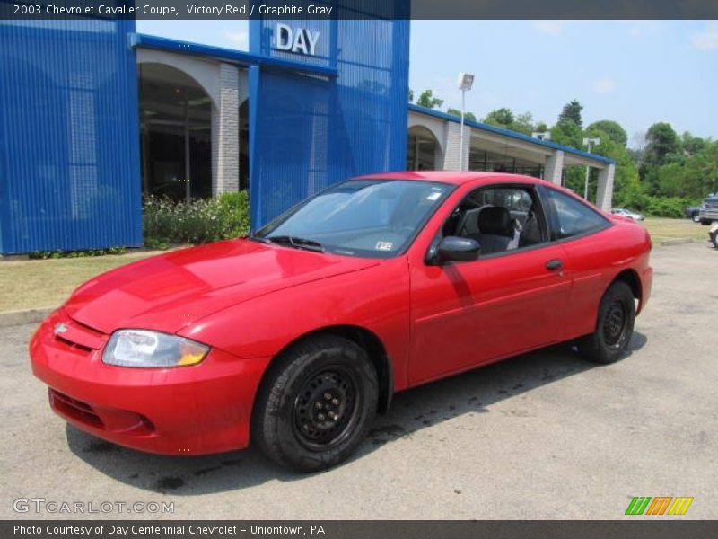 Victory Red / Graphite Gray 2003 Chevrolet Cavalier Coupe