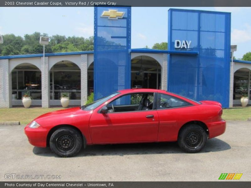 Victory Red / Graphite Gray 2003 Chevrolet Cavalier Coupe