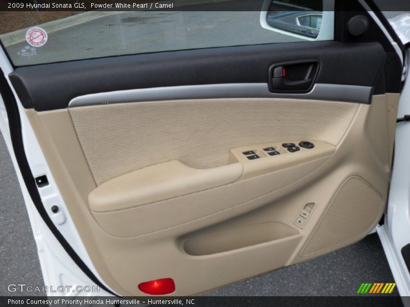 Powder White Pearl / Camel 2009 Hyundai Sonata GLS