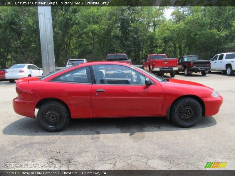 Victory Red / Graphite Gray 2003 Chevrolet Cavalier Coupe