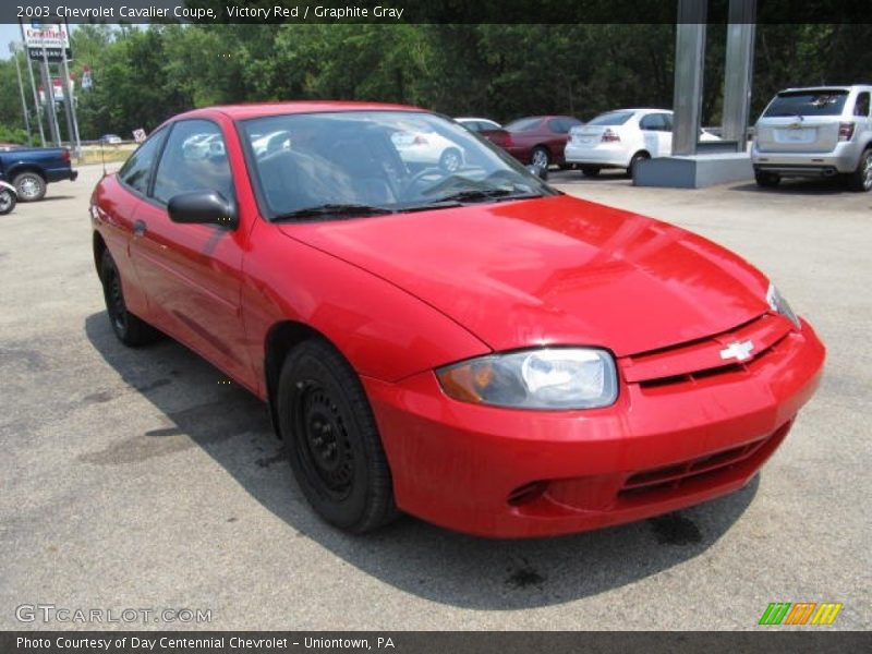 Victory Red / Graphite Gray 2003 Chevrolet Cavalier Coupe