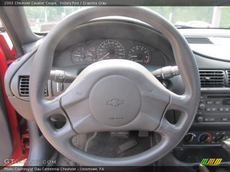 Victory Red / Graphite Gray 2003 Chevrolet Cavalier Coupe