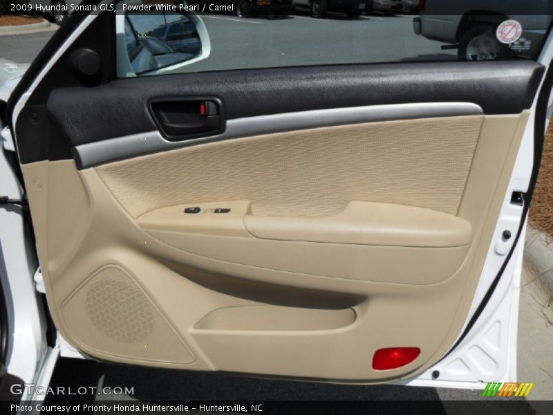 Powder White Pearl / Camel 2009 Hyundai Sonata GLS