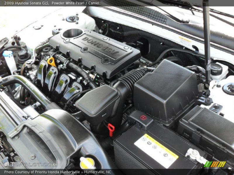 Powder White Pearl / Camel 2009 Hyundai Sonata GLS