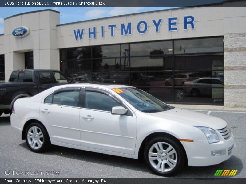 White Suede / Charcoal Black 2009 Ford Fusion SEL V6