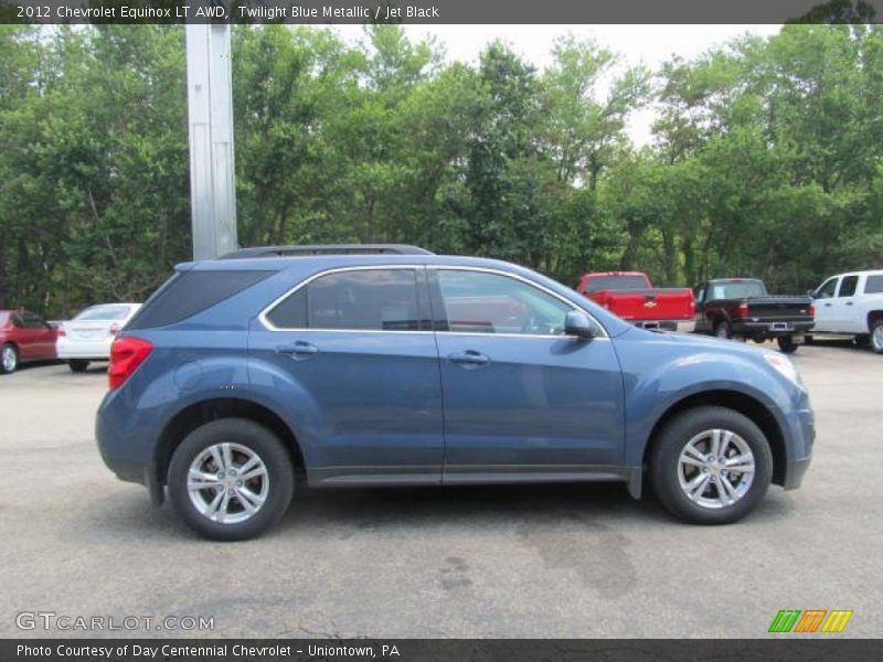 Twilight Blue Metallic / Jet Black 2012 Chevrolet Equinox LT AWD