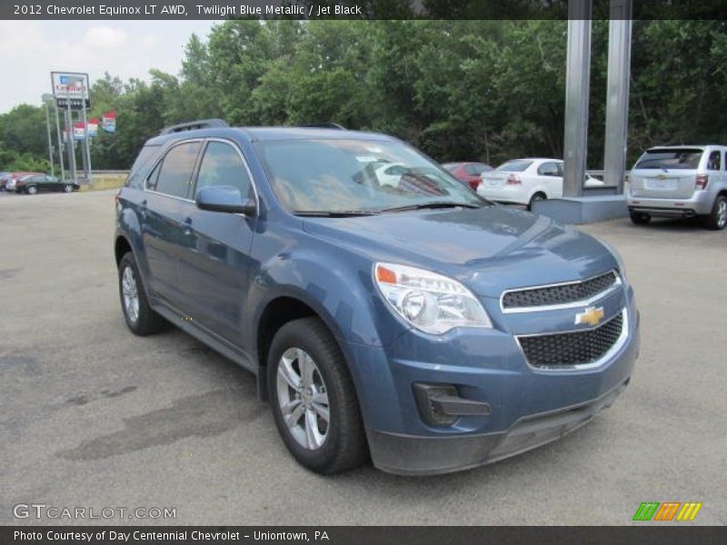 Twilight Blue Metallic / Jet Black 2012 Chevrolet Equinox LT AWD