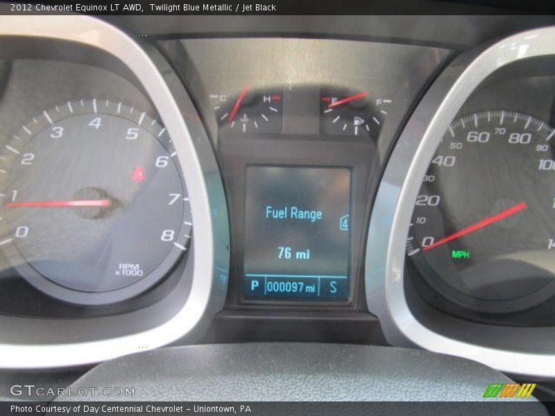 Twilight Blue Metallic / Jet Black 2012 Chevrolet Equinox LT AWD