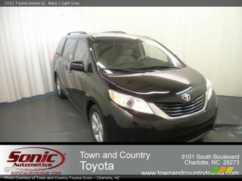 Black / Light Gray 2012 Toyota Sienna LE