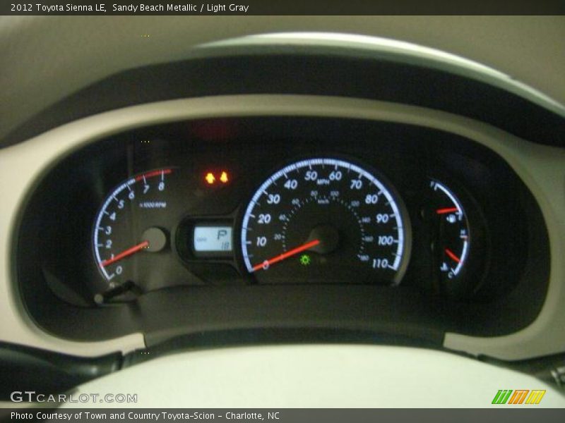 Sandy Beach Metallic / Light Gray 2012 Toyota Sienna LE