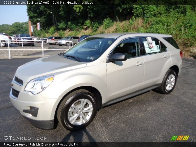 Gold Mist Metallic / Jet Black 2012 Chevrolet Equinox LS AWD