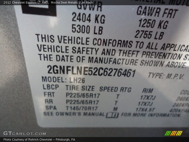 Mocha Steel Metallic / Jet Black 2012 Chevrolet Equinox LT AWD