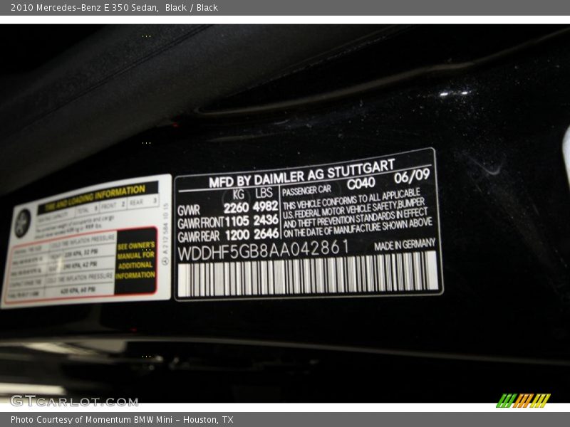 Black / Black 2010 Mercedes-Benz E 350 Sedan
