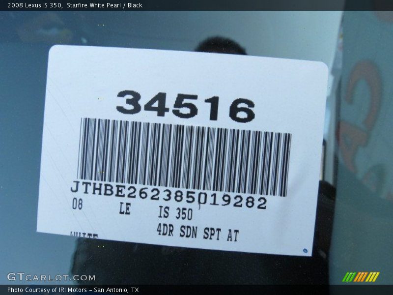 Starfire White Pearl / Black 2008 Lexus IS 350