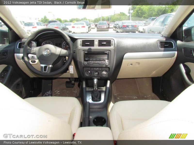 Black / Cornsilk Beige 2012 Volkswagen Jetta TDI Sedan