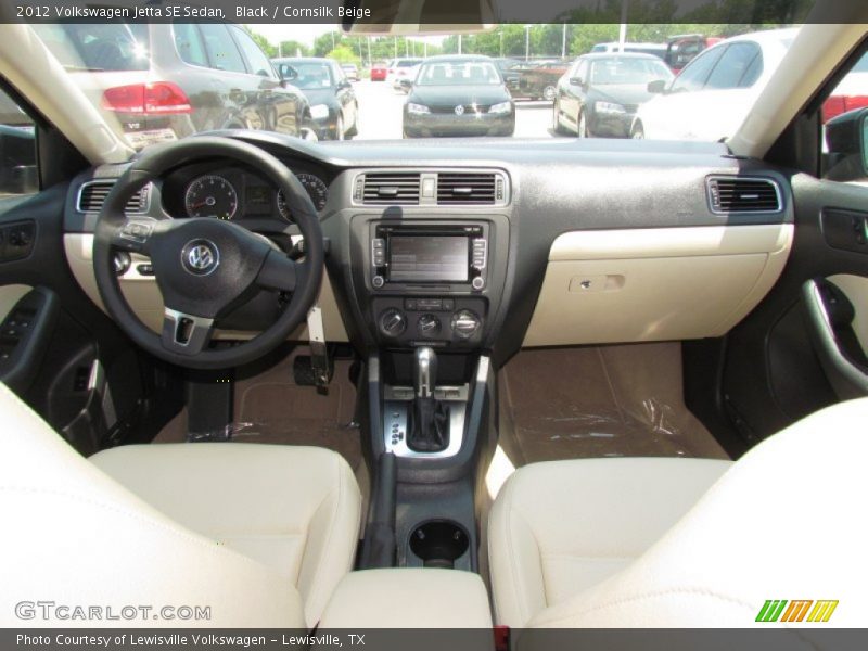 Black / Cornsilk Beige 2012 Volkswagen Jetta SE Sedan