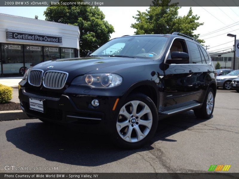 Black Sapphire Metallic / Beige 2009 BMW X5 xDrive48i