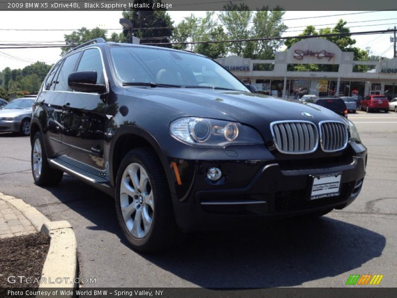 Black Sapphire Metallic / Beige 2009 BMW X5 xDrive48i