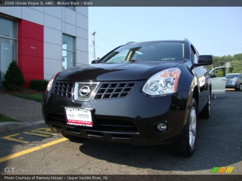 Wicked Black / Black 2008 Nissan Rogue SL AWD