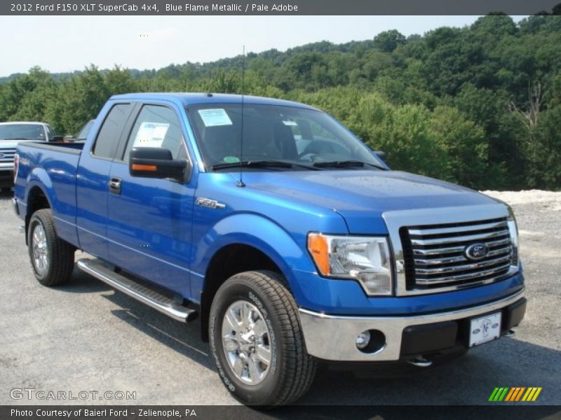 Blue Flame Metallic / Pale Adobe 2012 Ford F150 XLT SuperCab 4x4