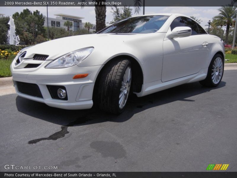 Arctic White / Black/Beige 2009 Mercedes-Benz SLK 350 Roadster