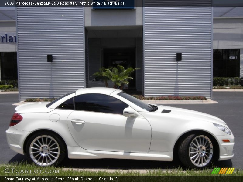 Arctic White / Black/Beige 2009 Mercedes-Benz SLK 350 Roadster