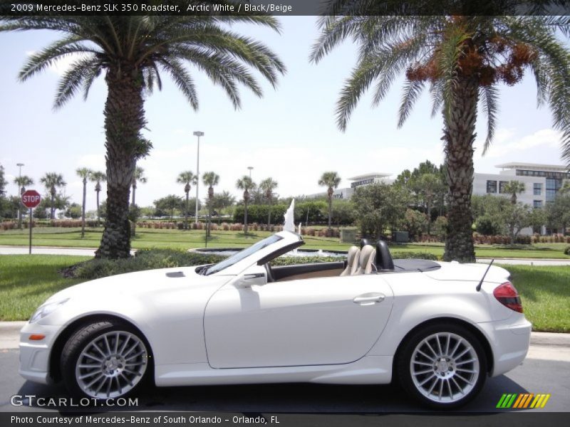 Arctic White / Black/Beige 2009 Mercedes-Benz SLK 350 Roadster