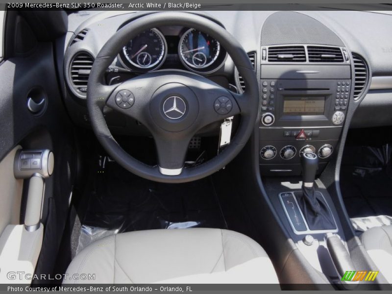Arctic White / Black/Beige 2009 Mercedes-Benz SLK 350 Roadster