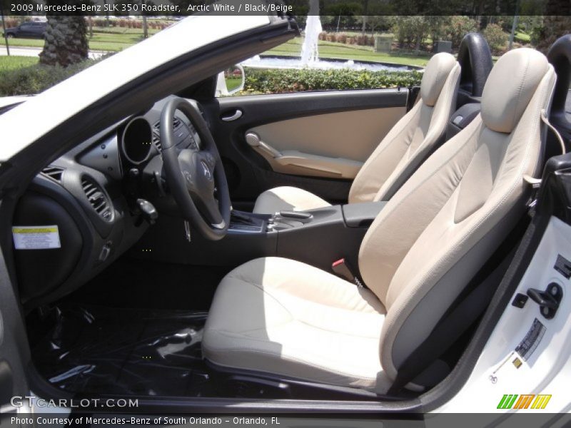 Arctic White / Black/Beige 2009 Mercedes-Benz SLK 350 Roadster